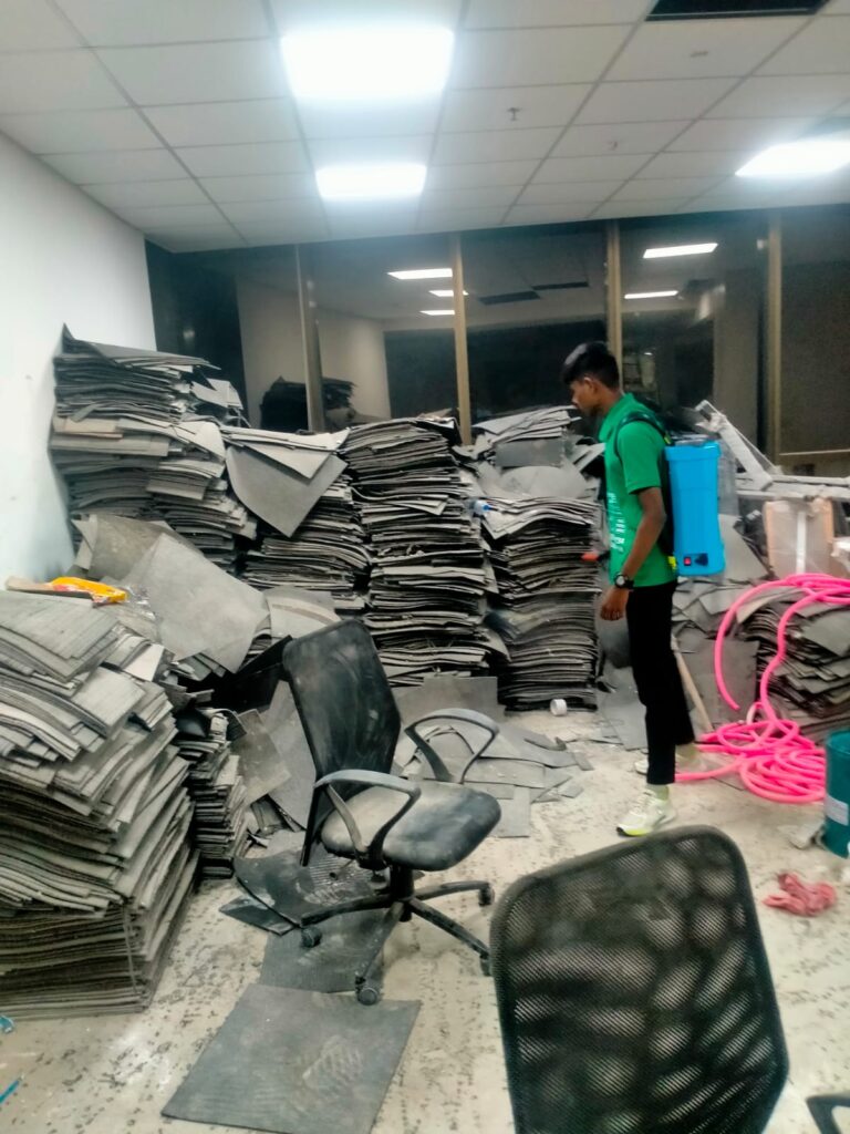 Home Pest control service in a commercial storage area